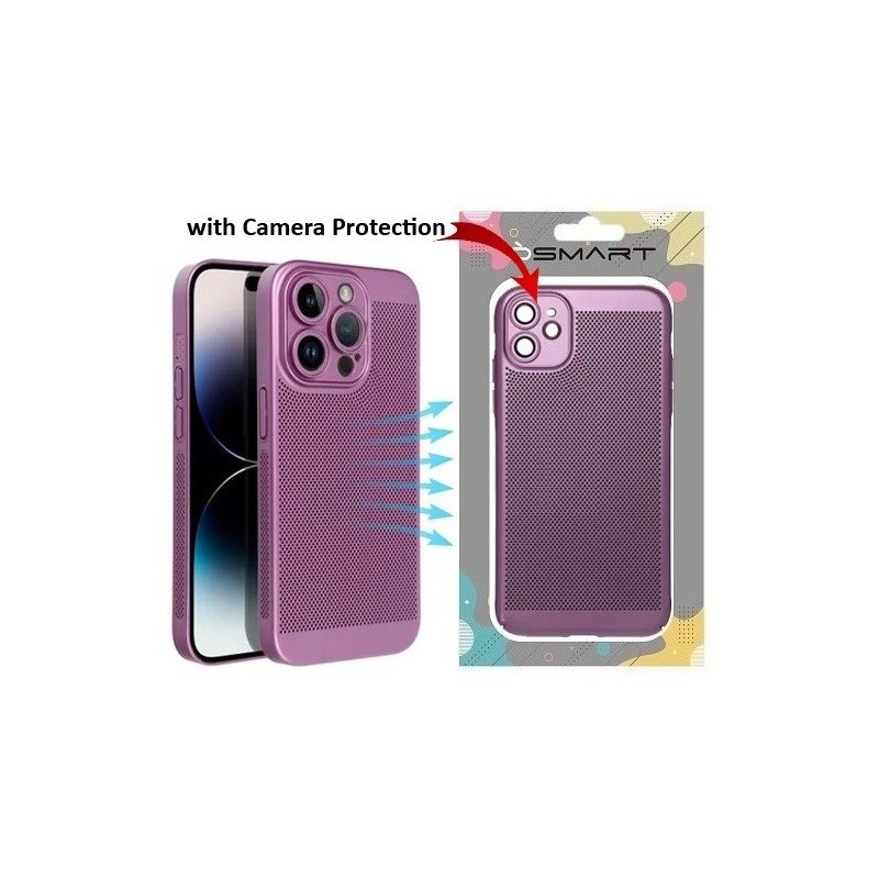 COVER PROTEZIONE APPLE IPHONE 15 PRO - TRASPIRANTE TPU VIOLA (CON PROTEZIONE FOTOCAMERA)