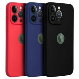 COVER PROTEZIONE APPLE IPHONE 14 PRO - SOFT SILICONE NERO (CON PROTEZIONE FOTOCAMERA E FORO PER IL LOGO)