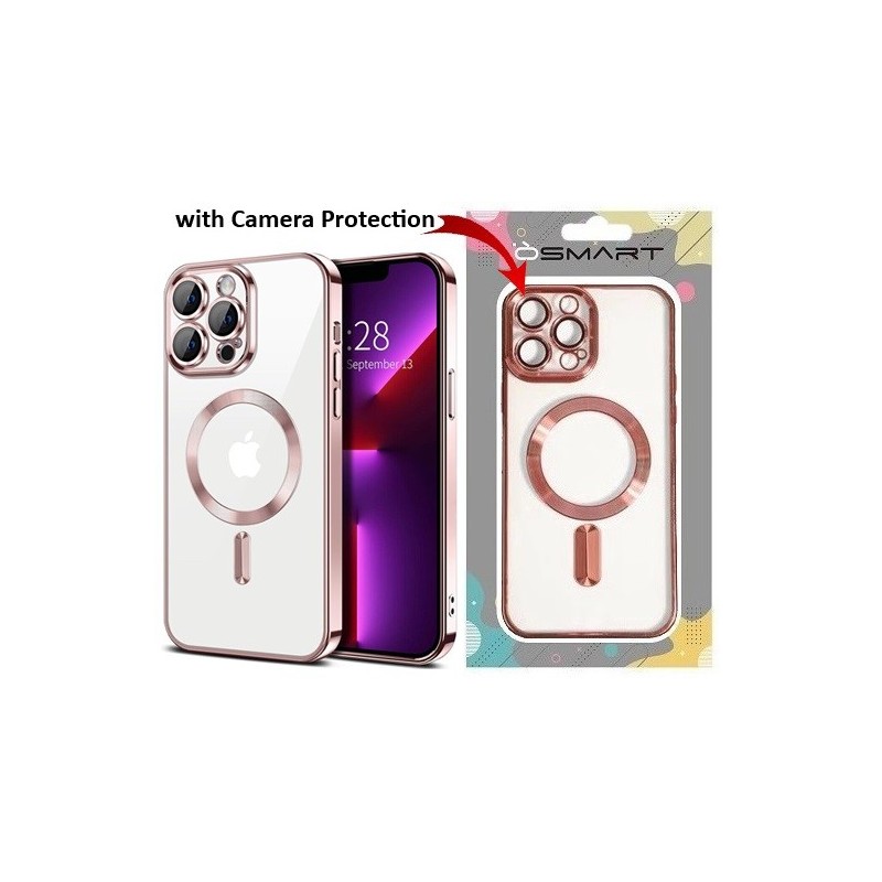 COVER PROTEZIONE APPLE IPHONE 11 - MAGSAFE TPU TRASPARENTE/ROSA GOLD (CON PROTEZIONE FOTOCAMERA)