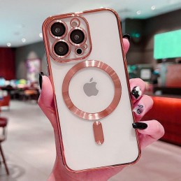 COVER PROTEZIONE APPLE IPHONE 11 - MAGSAFE TPU TRASPARENTE/ROSA GOLD (CON PROTEZIONE FOTOCAMERA)