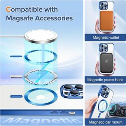 COVER PROTEZIONE APPLE IPHONE 11 - MAGSAFE TPU TRASPARENTE/BLU (CON PROTEZIONE FOTOCAMERA)