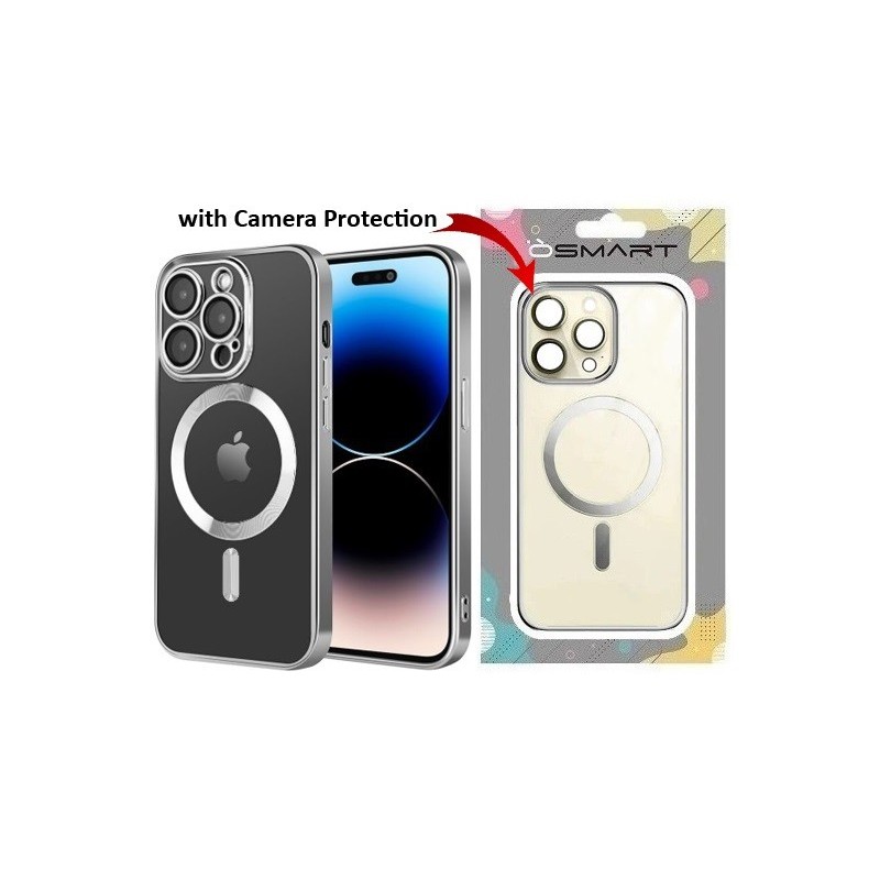 COVER PROTEZIONE APPLE IPHONE 11 - MAGSAFE TPU TRASPARENTE/SILVER (CON PROTEZIONE FOTOCAMERA)