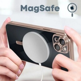 COVER PROTEZIONE APPLE IPHONE 11 PRO MAX - MAGSAFE TPU TRASPARENTE/ROSA GOLD (CON PROTEZIONE FOTOCAMERA)