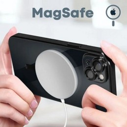 COVER PROTEZIONE APPLE IPHONE 11 PRO MAX - MAGSAFE TPU TRASPARENTE/NERO (CON PROTEZIONE FOTOCAMERA)