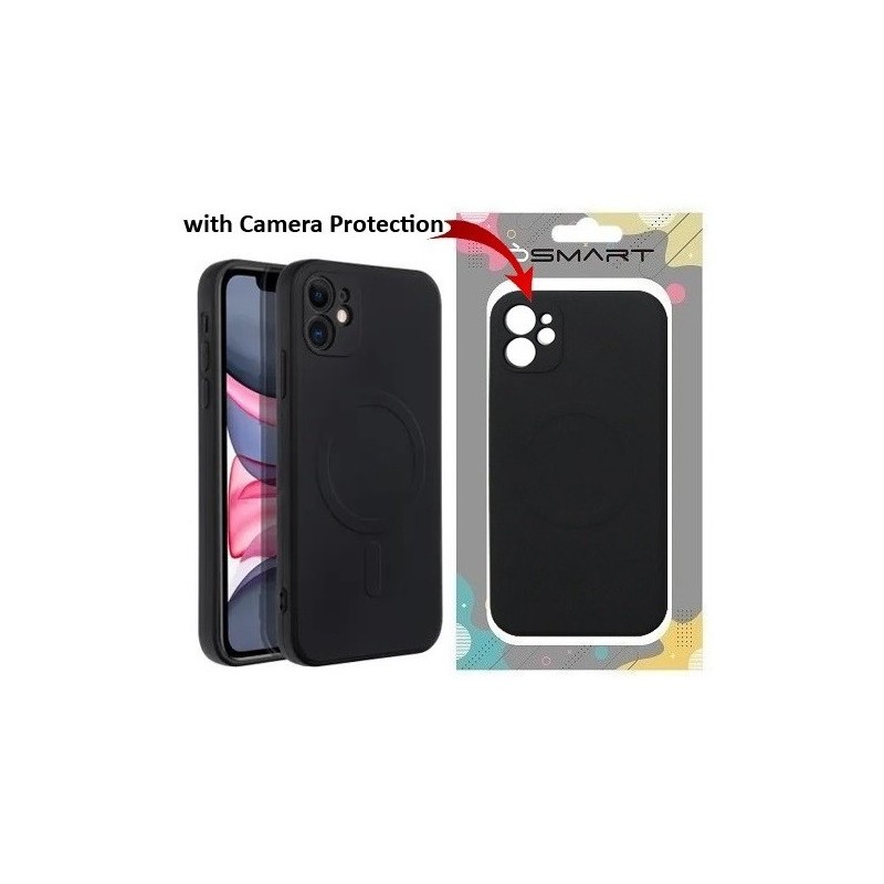 COVER PROTEZIONE APPLE IPHONE 11 PRO - MAGSAFE SILICONE NERO (CON PROTEZIONE FOTOCAMERA)