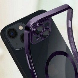 COVER PROTEZIONE APPLE IPHONE 11 PRO MAX - MAGSAFE TPU TRASPARENTE/VIOLA (CON PROTEZIONE FOTOCAMERA)