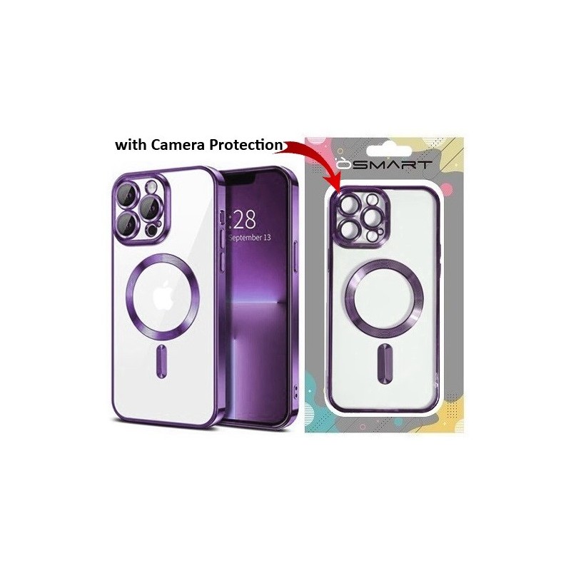 COVER PROTEZIONE APPLE IPHONE 11 PRO - MAGSAFE TPU TRASPARENTE/VIOLA (CON PROTEZIONE FOTOCAMERA)