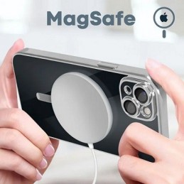 COVER PROTEZIONE APPLE IPHONE 11 PRO - MAGSAFE TPU TRASPARENTE/SILVER (CON PROTEZIONE FOTOCAMERA)