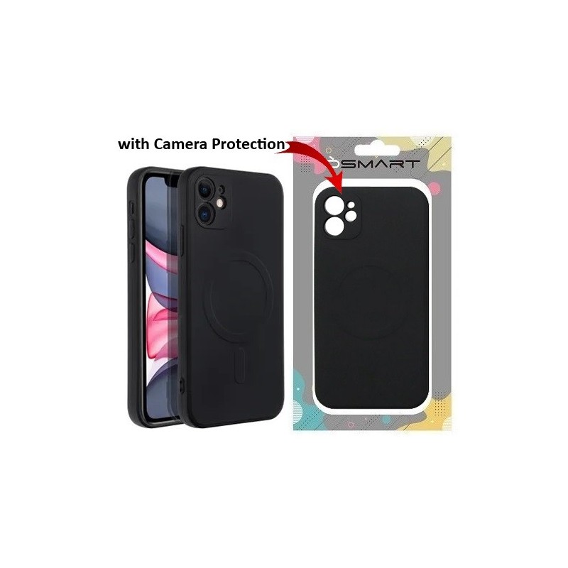 COVER PROTEZIONE APPLE IPHONE 13 - MAGSAFE SILICONE NERO (CON PROTEZIONE FOTOCAMERA)