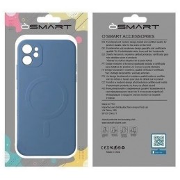 COVER PROTEZIONE APPLE IPHONE 12 PRO MAX - MAGSAFE SILICONE BLU (CON PROTEZIONE FOTOCAMERA)