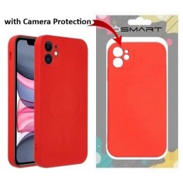 COVER PROTEZIONE APPLE IPHONE 14 - MAGSAFE SILICONE ROSSO (CON PROTEZIONE FOTOCAMERA)