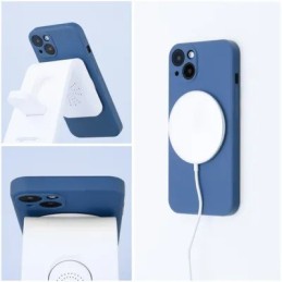 COVER PROTEZIONE APPLE IPHONE 13 PRO - MAGSAFE SILICONE BLU (CON PROTEZIONE FOTOCAMERA)