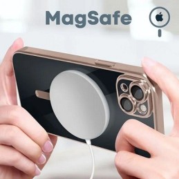 COVER PROTEZIONE APPLE IPHONE 13 PRO - MAGSAFE TPU TRASPARENTE/ROSA GOLD (CON PROTEZIONE FOTOCAMERA)