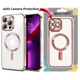 COVER PROTEZIONE APPLE IPHONE 16 PRO MAX - MAGSAFE TPU TRASPARENTE/ROSA GOLD (CON PROTEZIONE FOTOCAMERA)