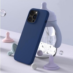 COVER PROTEZIONE APPLE IPHONE 13 PRO - SILICONE DARK BLU