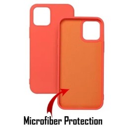 COVER PROTEZIONE APPLE IPHONE 12 / 12 PRO - SILICONE ROSA PESCA (CON MICROFIBRA ANTIGRAFFIO)