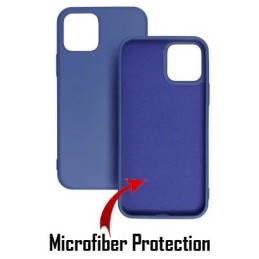 COVER PROTEZIONE APPLE IPHONE 12 / 12 PRO - SILICONE BLU (CON MICROFIBRA ANTIGRAFFIO)