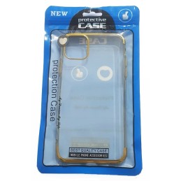 COVER PROTEZIONE SAMSUNG A40 SM-A405 - TPU TRASPARENTE/ORO