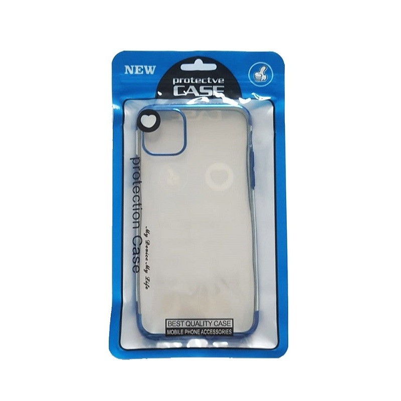 COVER PROTEZIONE APPLE IPHONE X / XS - TPU TRASPARENTE/BLU