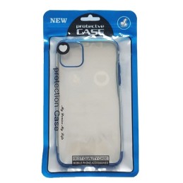 COVER PROTEZIONE APPLE IPHONE 11 - TPU TRASPARENTE/BLU