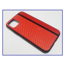 COVER PROTEZIONE APPLE IPHONE 11 PRO - ECOPELLE ROSSO NERO