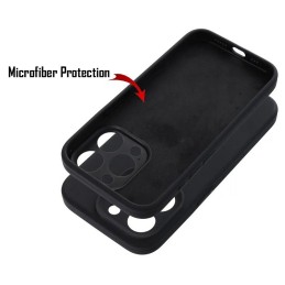 COVER PROTEZIONE APPLE IPHONE 16 - SILICONE NERO (CON MICROFIBRA ANTIGRAFFIO E PROTEZIONE FOTOCAMERA)