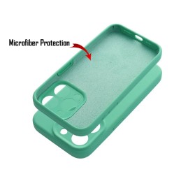 COVER PROTEZIONE APPLE IPHONE 16 PRO - SILICONE VERDE MENTA (CON MICROFIBRA ANTIGRAFFIO E PROTEZIONE FOTOCAMERA)