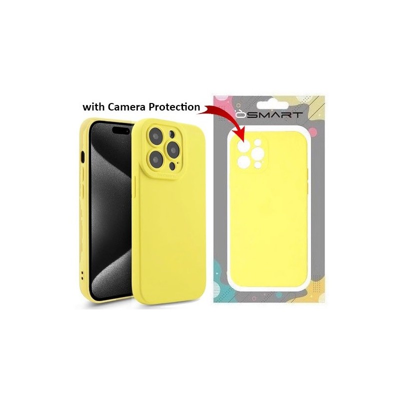 COVER PROTEZIONE APPLE IPHONE 16 - SILICONE GIALLO LEMON (CON MICROFIBRA ANTIGRAFFIO E PROTEZIONE FOTOCAMERA)