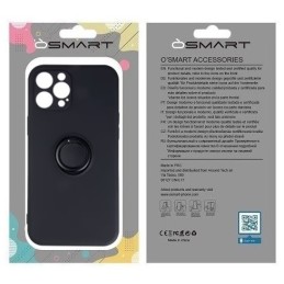 COVER PROTEZIONE APPLE IPHONE 16 PLUS - SILICONE RING NERO (CON ANELLO SUPPORTO E PROTEZIONE FOTOCAMERA)