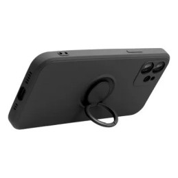 COVER PROTEZIONE APPLE IPHONE 16 PLUS - SILICONE RING NERO (CON ANELLO SUPPORTO E PROTEZIONE FOTOCAMERA)