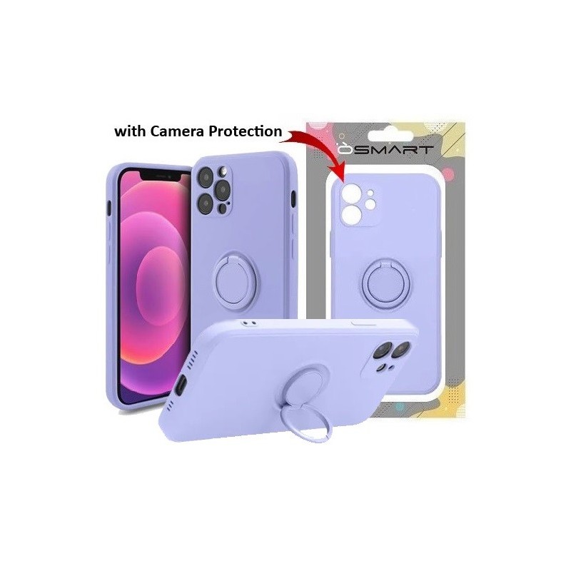 COVER PROTEZIONE APPLE IPHONE 16 PLUS - SILICONE RING VIOLA (CON ANELLO SUPPORTO E PROTEZIONE FOTOCAMERA)