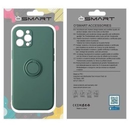 COVER PROTEZIONE APPLE IPHONE 16 PLUS- SILICONE RING VERDE MILITARE (CON ANELLO SUPPORTO E PROTEZIONE FOTOCAMERA)