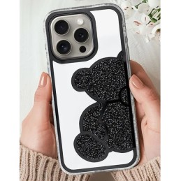 COVER PROTEZIONE APPLE IPHONE 15 PRO MAX - TPU ORSETTO NERO