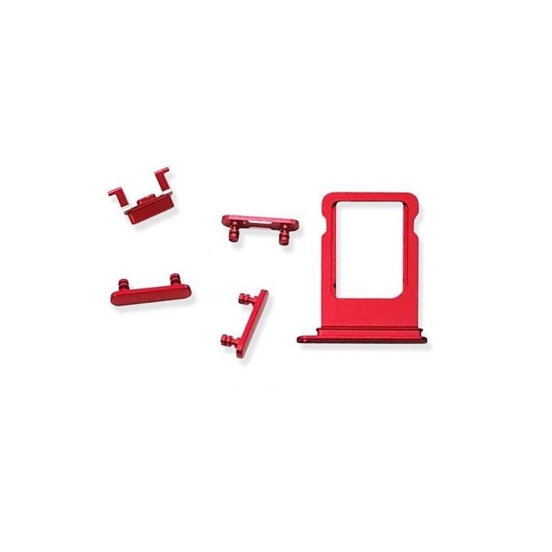 KIT COMPLETO TASTI LATERALI APPLE IPHONE 8 PLUS ROSSO