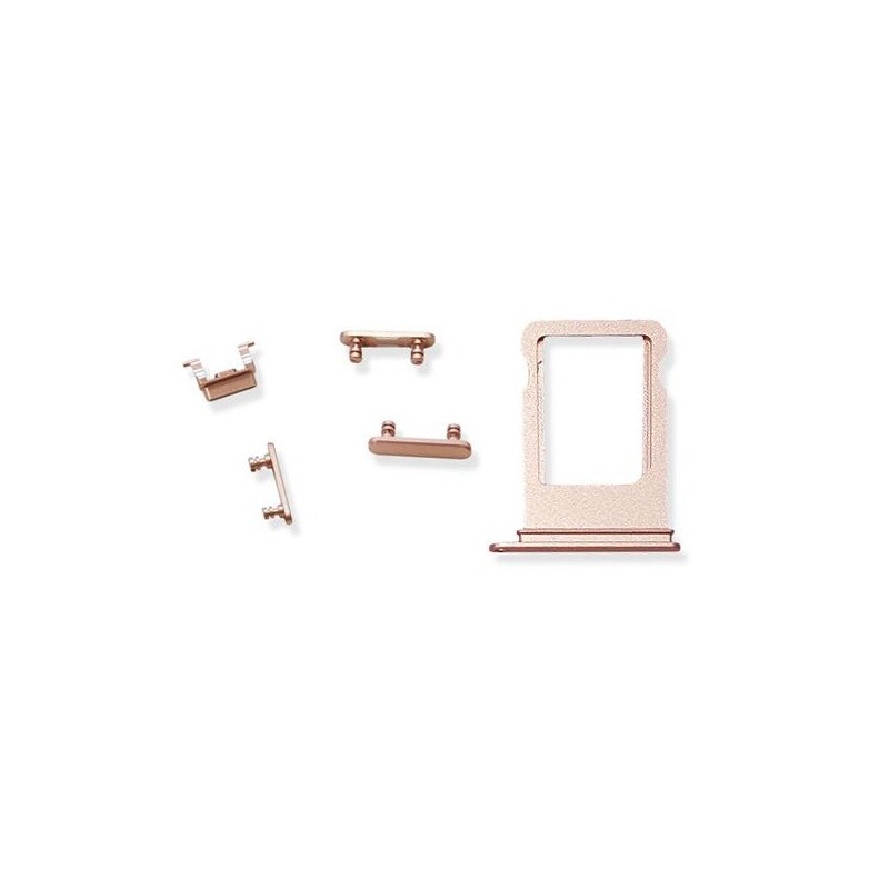 KIT COMPLETO TASTI LATERALI APPLE IPHONE 8 PLUS GOLD ROSA